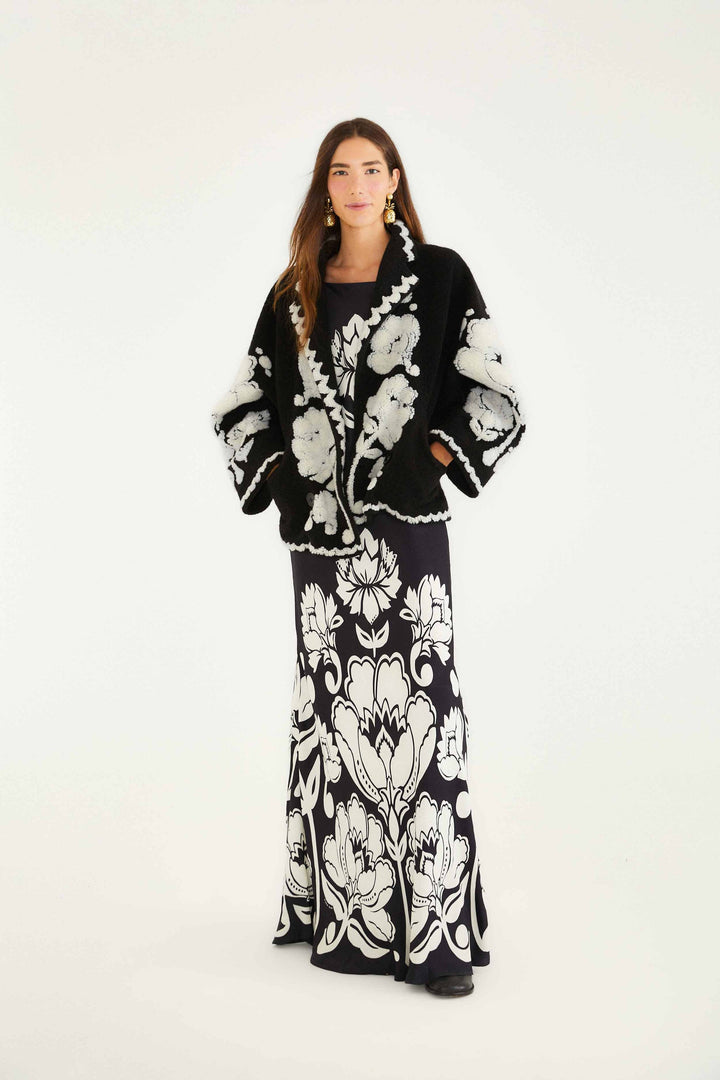 Floral Arabesque Fleece Coat