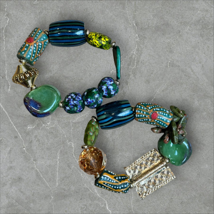 Ghana Trade Bead Mix Bracelet