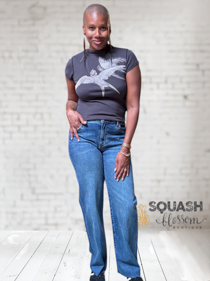 Sienna Hi Straight Raw Jeans