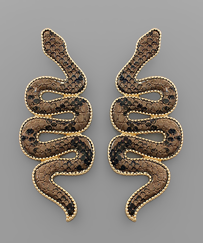 Leather Snake Earrings