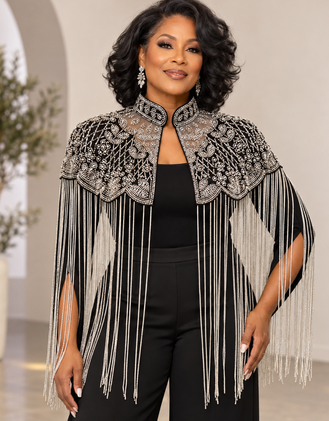 Beaded Fringe Cape