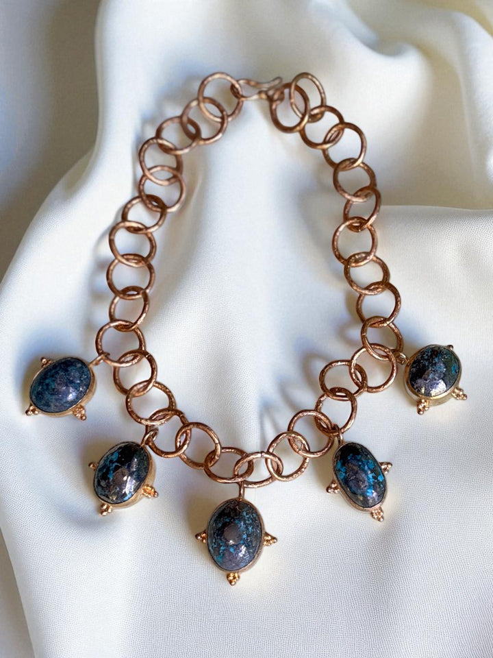 Loop Chain 5 Turquoise Collar Necklace