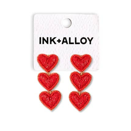 Haddie 3 Heart Drop Earrings