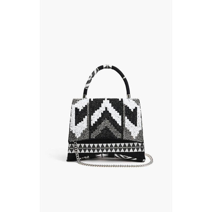 Ikat Noir Top Handle Bag