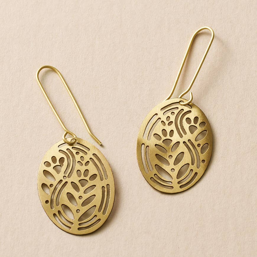Adhya Cutout Oval Drop Hook Earrings