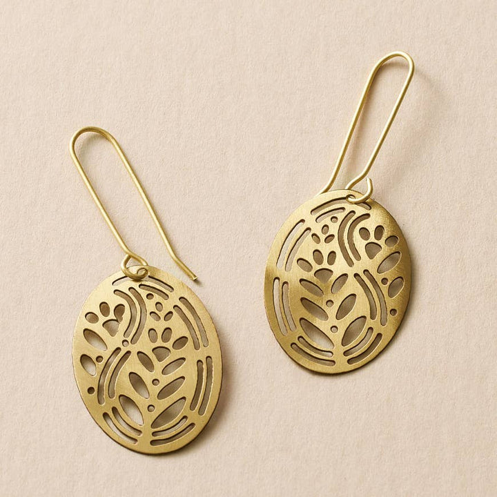 Adhya Cutout Oval Drop Hook Earrings