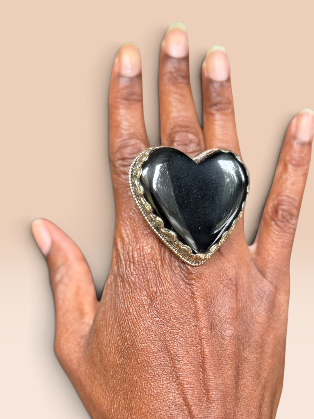 Onyx Heart Ring
