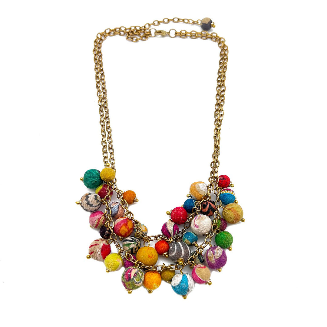 Aasha Clustered Kantha Necklace