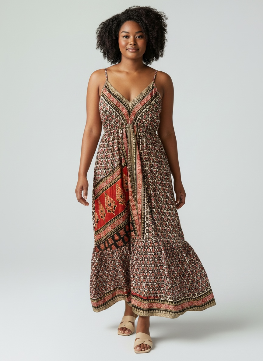 Up-cycled Silk Spaghetti Strap Dress