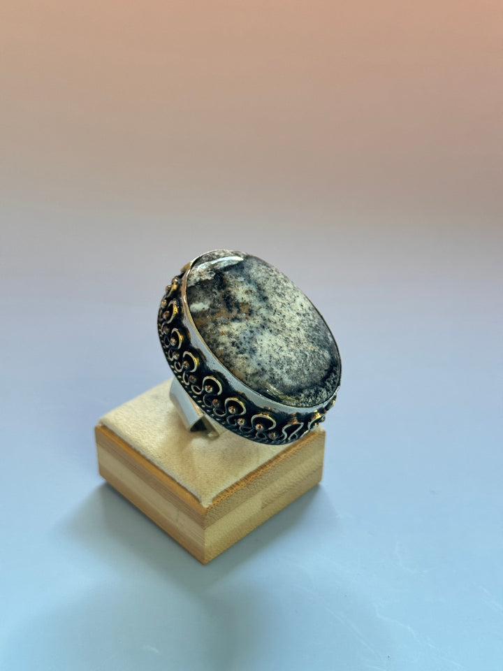 Dendritic Opal Adj Ring
