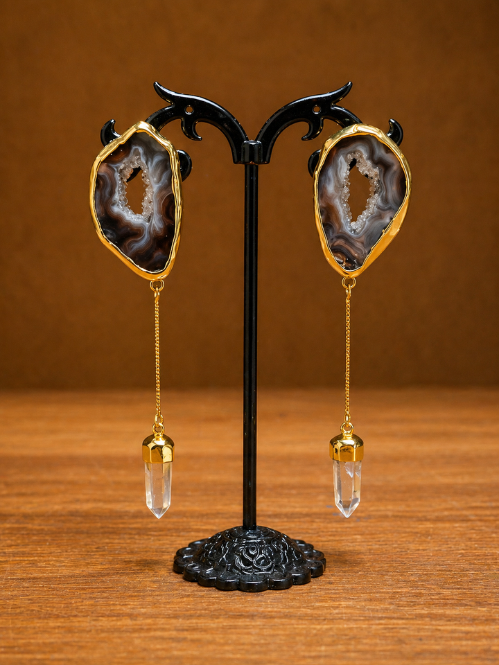 Agate Crystaline Earrings