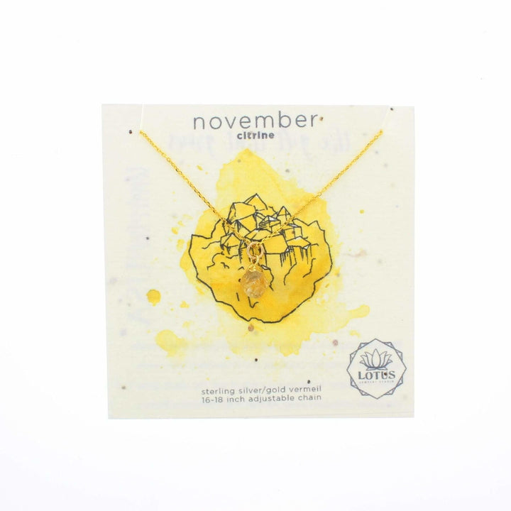 Lotus Birthstone Mineral Necklace