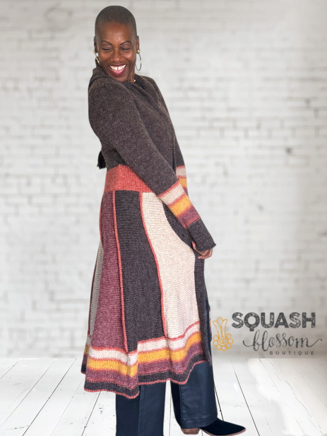 Color Blocked Maxi Cardigan