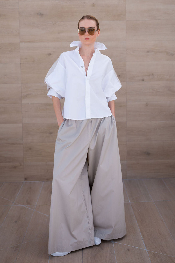 Cotton Balloon Sleeve Shirt