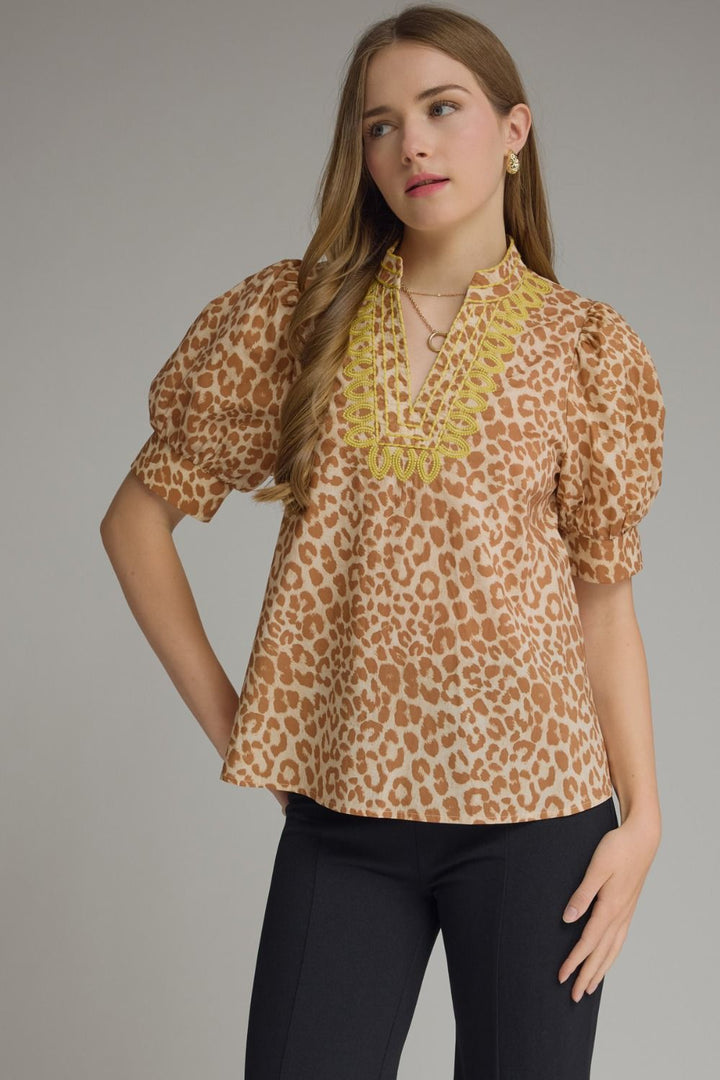 Soft Cheetah V-Neck Top