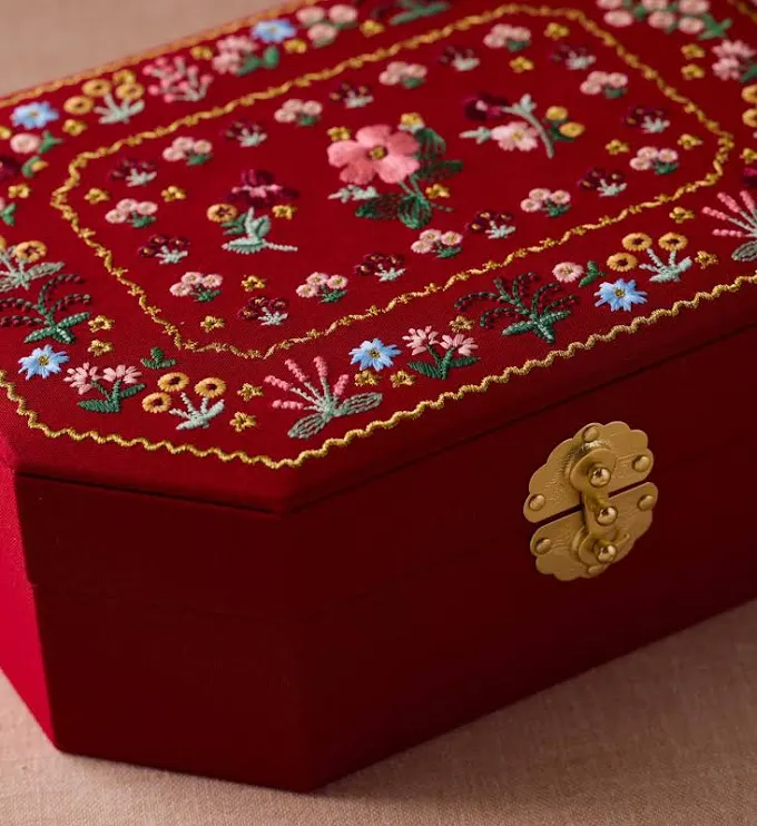Embroidered Jewelry Box