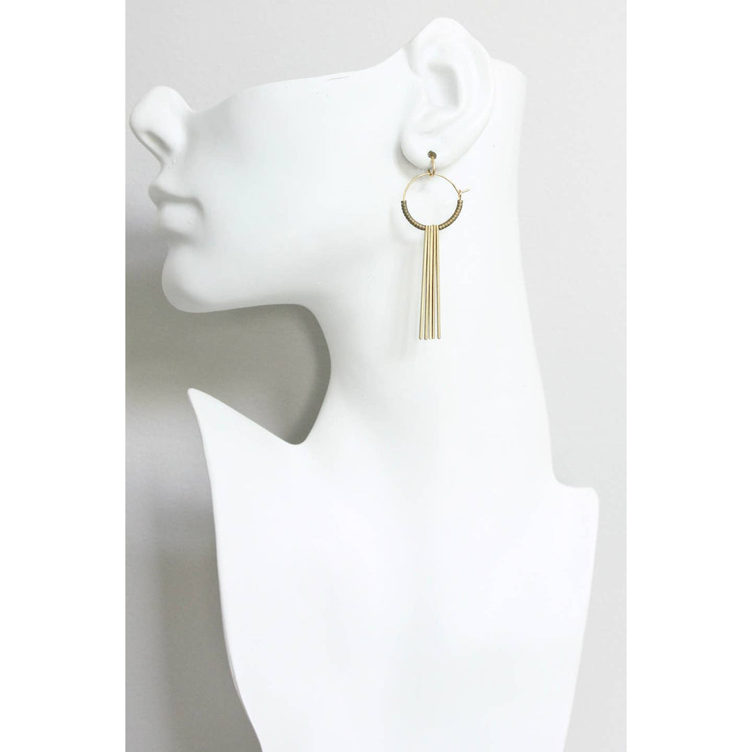 Brass Geo Hoop Earrings