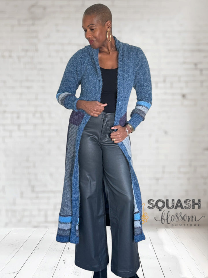 Color Blocked Maxi Cardigan
