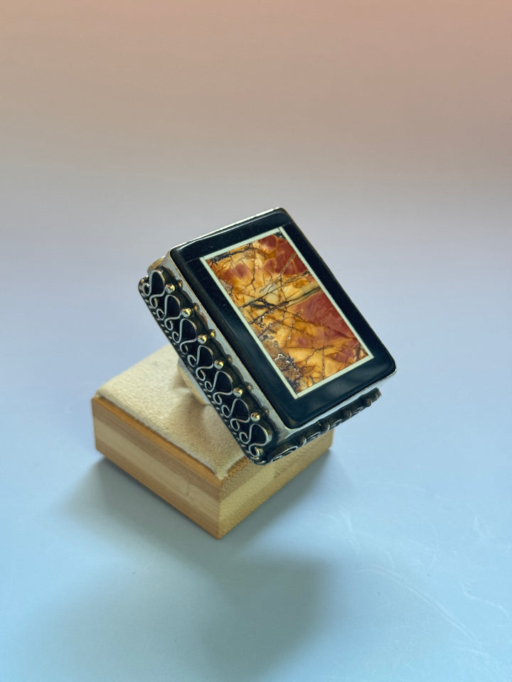 Picture Jasper Frame Ring