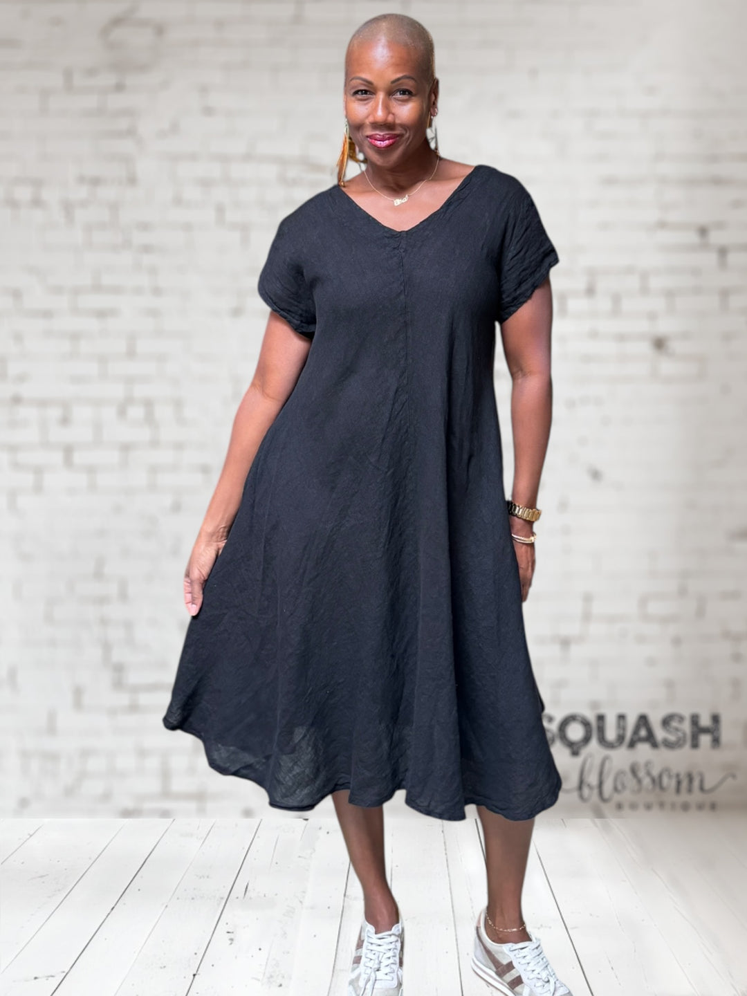 Fit Flare Linen Dress