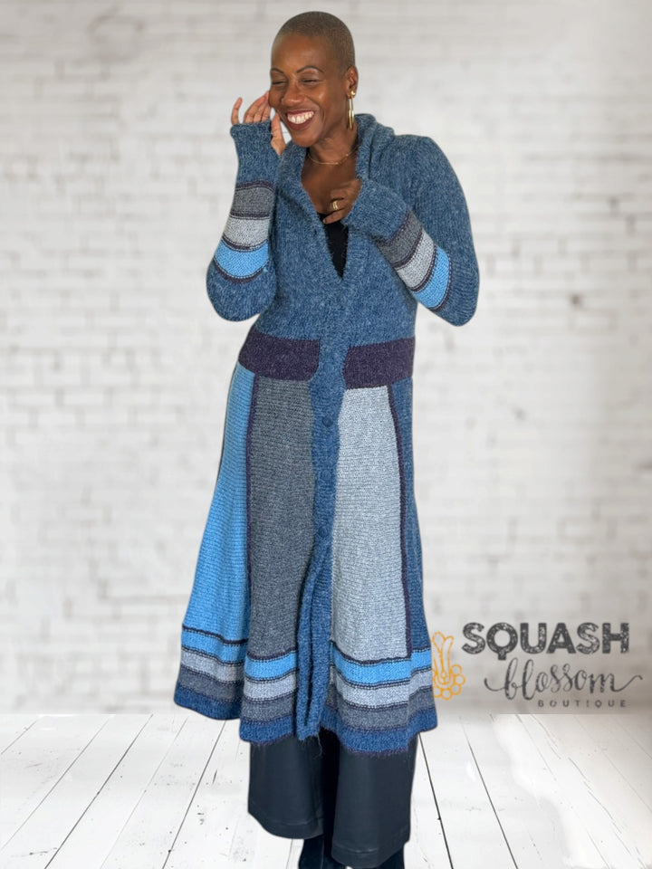 Color Blocked Maxi Cardigan