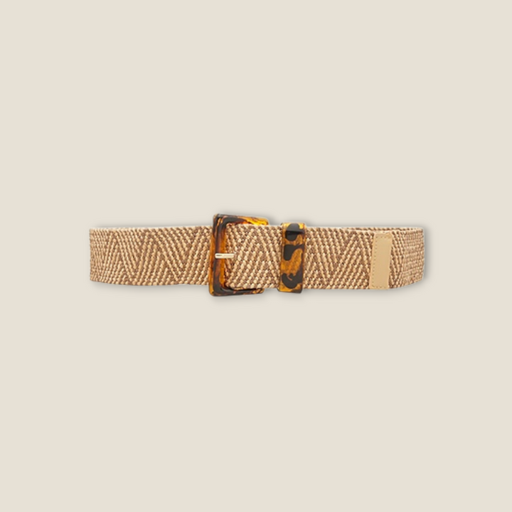 Tortoise Buckle Straw Belt