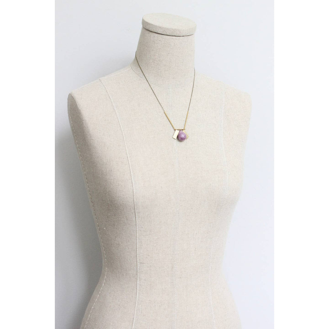 Purple Artdeco Pendant Necklace