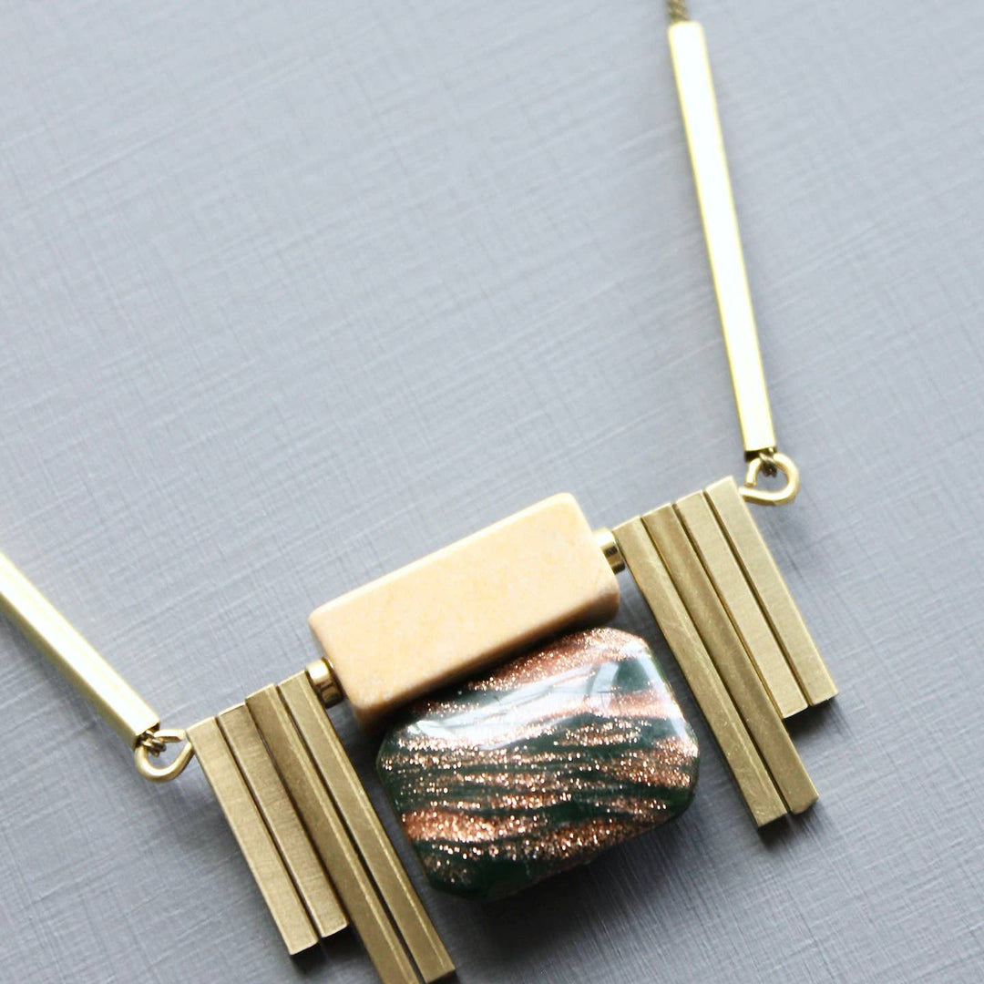 Vintage Green Artdeco Necklace
