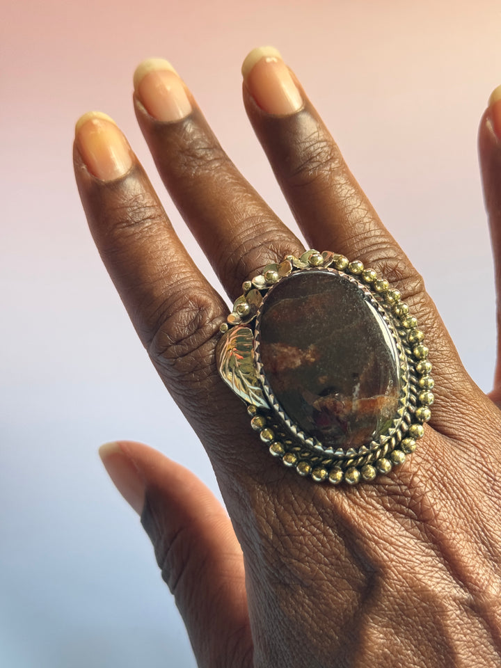 Fire Agate Adj Ring