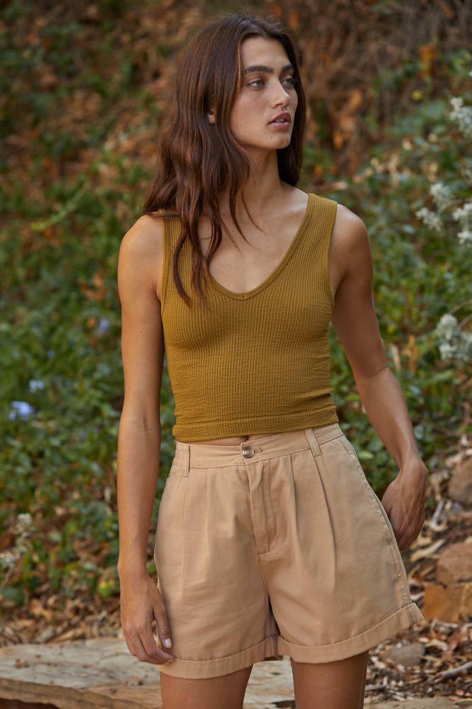 Ribbed Crop Tank