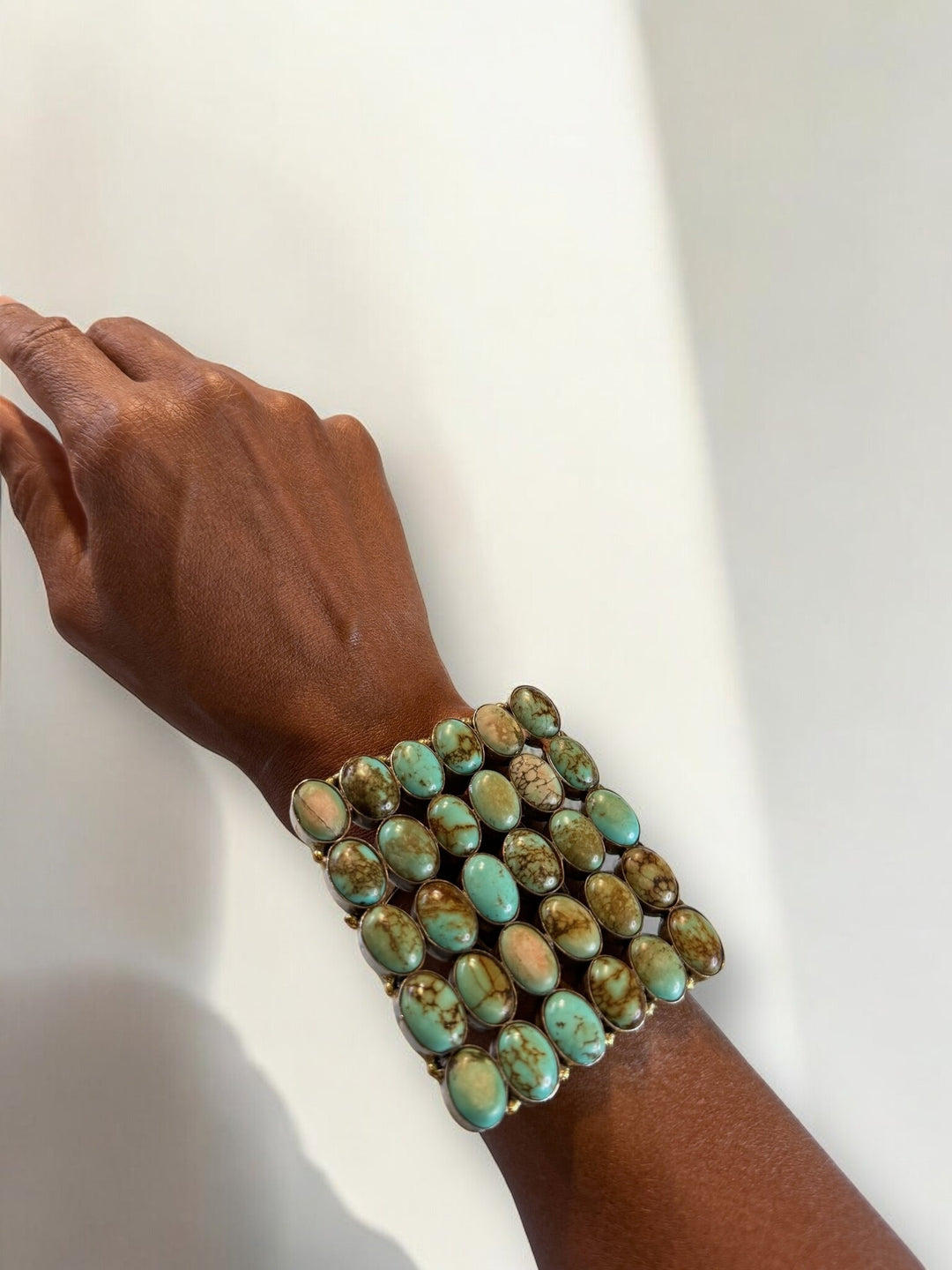 Turquoise Grid Cuff