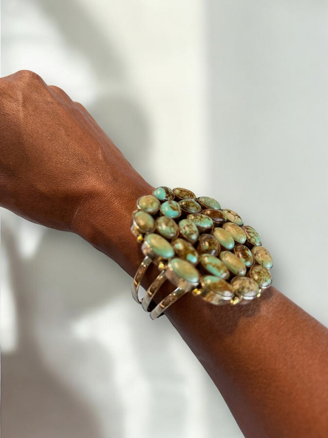 Turquoise Grid Cuff