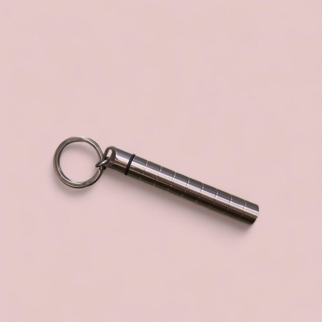 Steel Screw Top Stash Keychain
