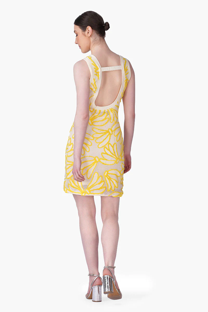 Sunset Banana Embroidered Dress