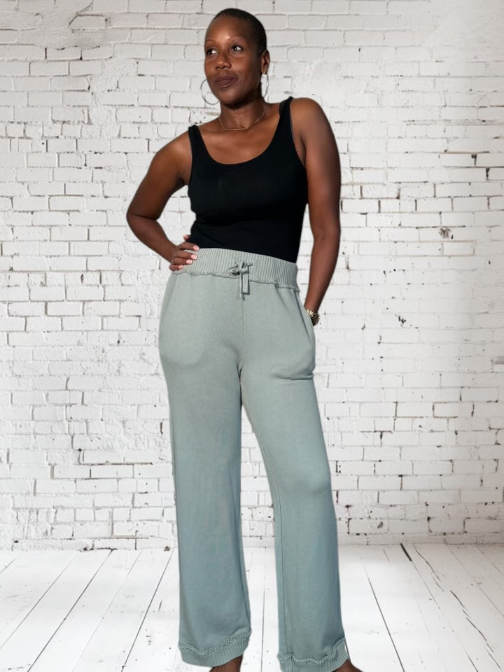 Mix Wide Leg Cargo Pant