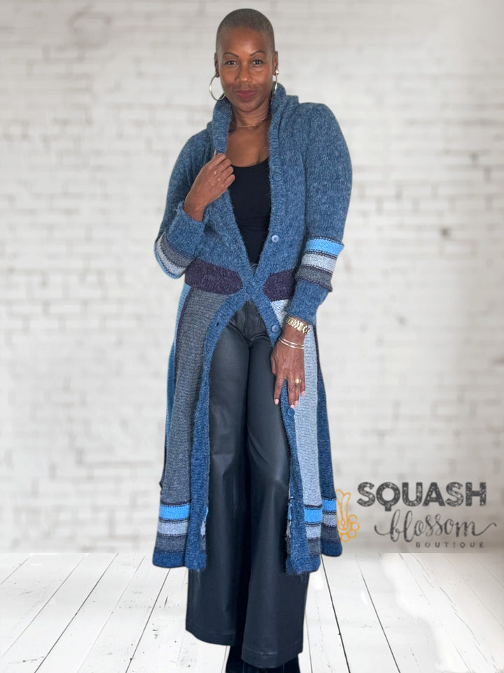 Color Blocked Maxi Cardigan