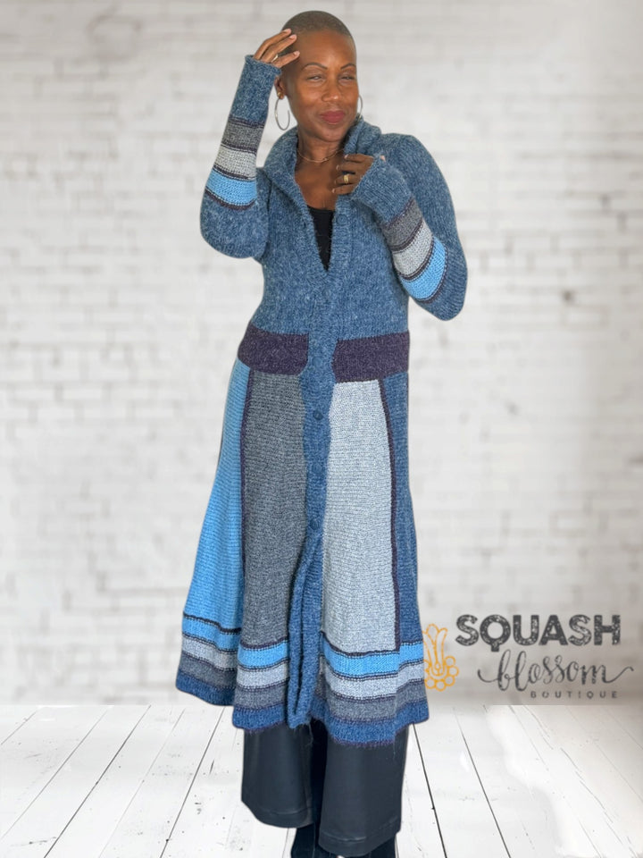 Color Blocked Maxi Cardigan