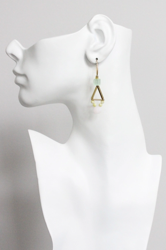 Pink + Yellow Geometric Earrings