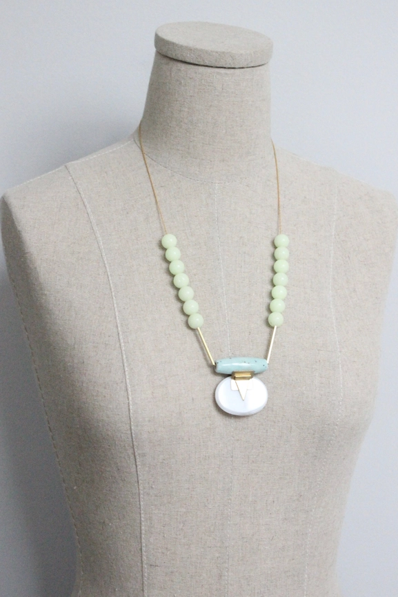 Turquoise + Glass Artdeco Necklace