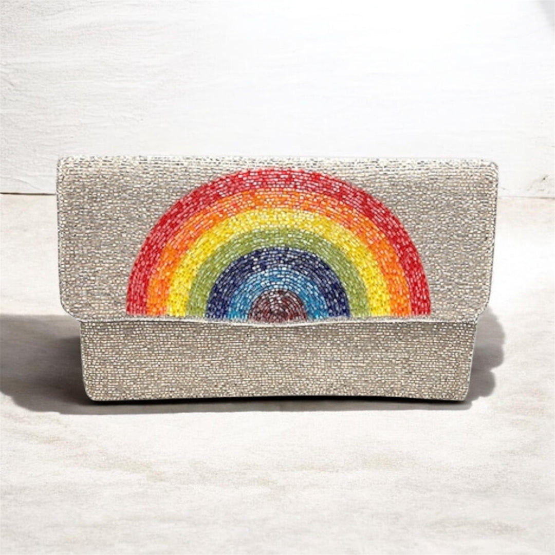 Sparkle Beaded Rainbow Clutch