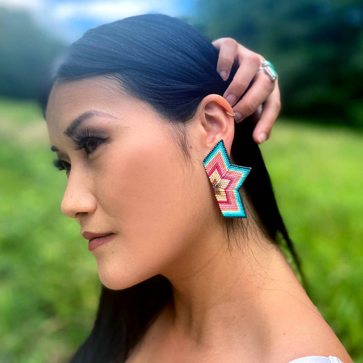 Large Half Star Earrings