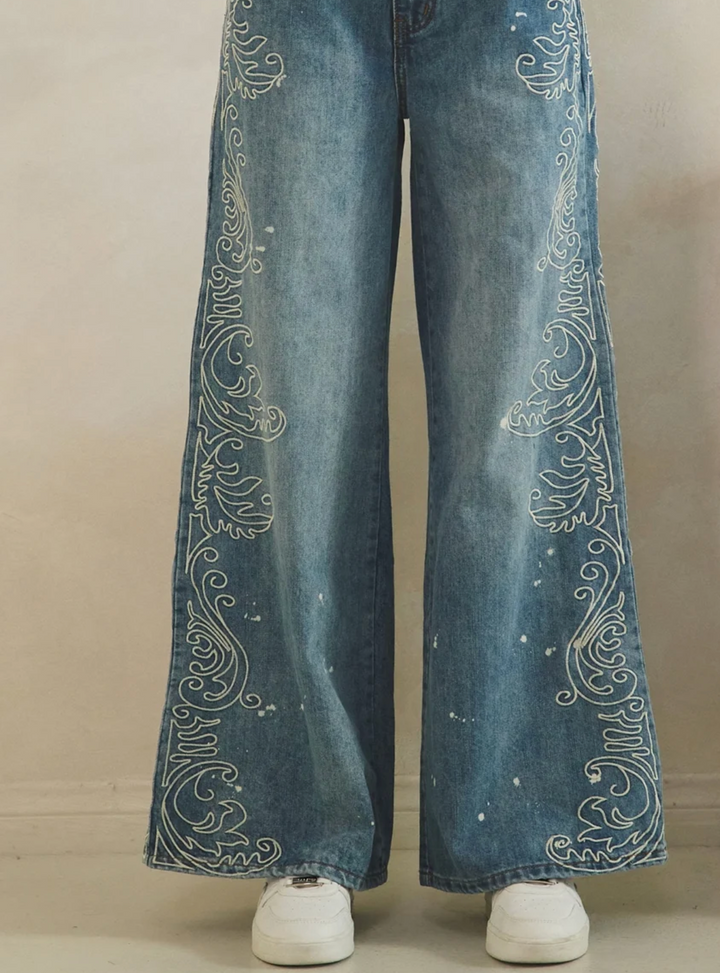 Baroque Wide Leg Jean