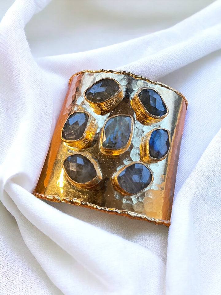 18k Labradorite Wide Cuff