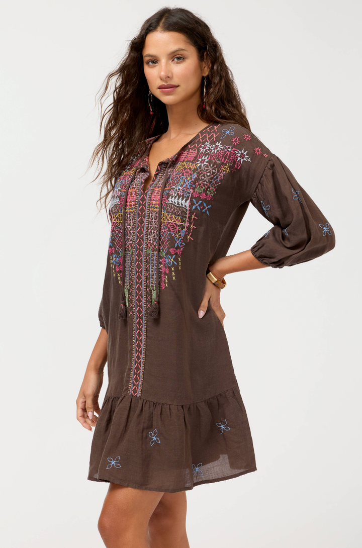 Bishop Sleeve Flounce Dress