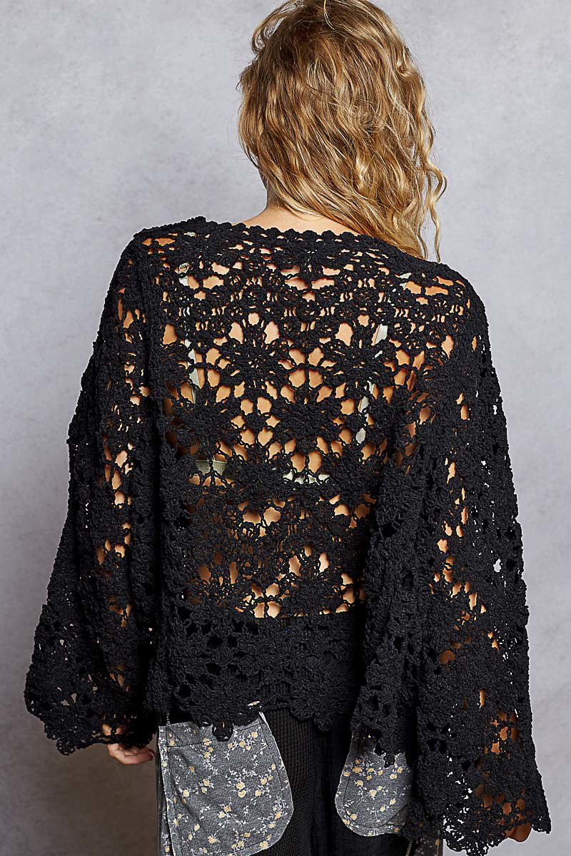 Crochet Bell Sleeve Sweater