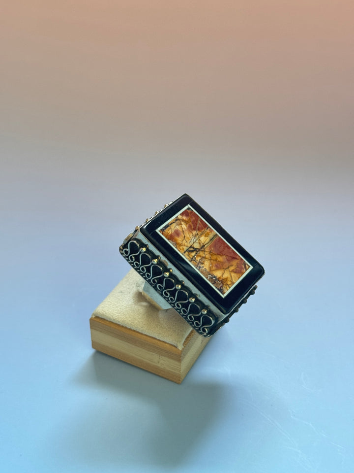 Picture Jasper Frame Ring
