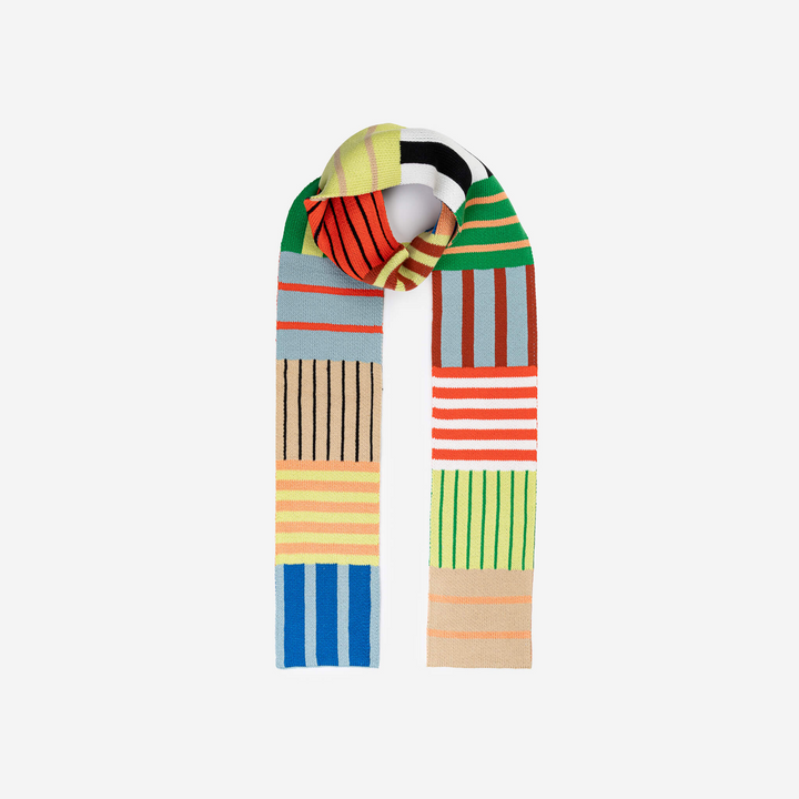 Patchwork Stripe Skinny Scarf  Sport
