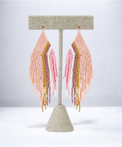 India Beads Fringe Earring