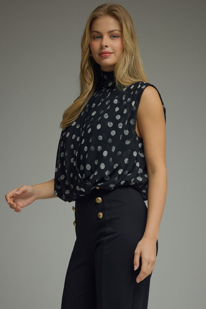 Distressed Dot Sleeveless Top