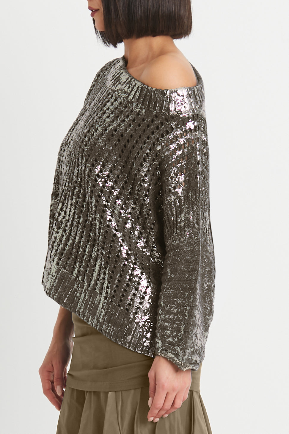 Metallic Crochet Sweater